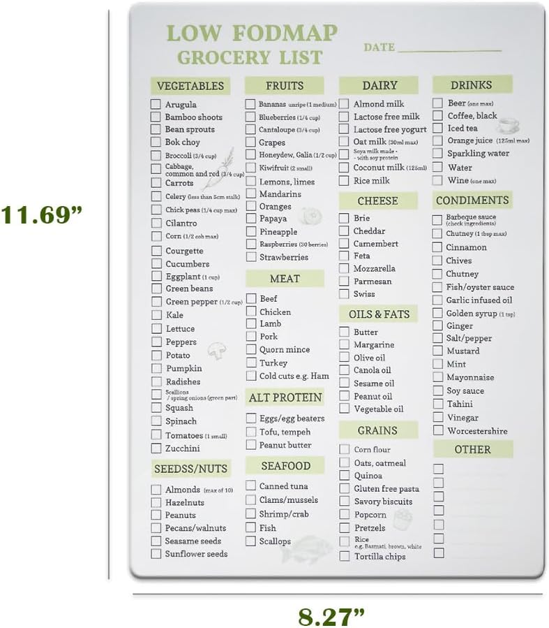 lovielf Reusable Low fodmap Grocery & Shopping List for Nutrition, Gut Health, IBS Relief, and Enhances the Elimination Diet | Double Sided Erasable material - Image 3